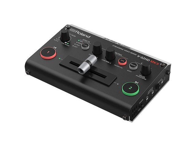 Roland V-02HD MK II Multi-Format Audio/Video Mixer for Professional Streaming with Two HDMI Cameras, 10-Channel Audio Mixing, and Video Effects...