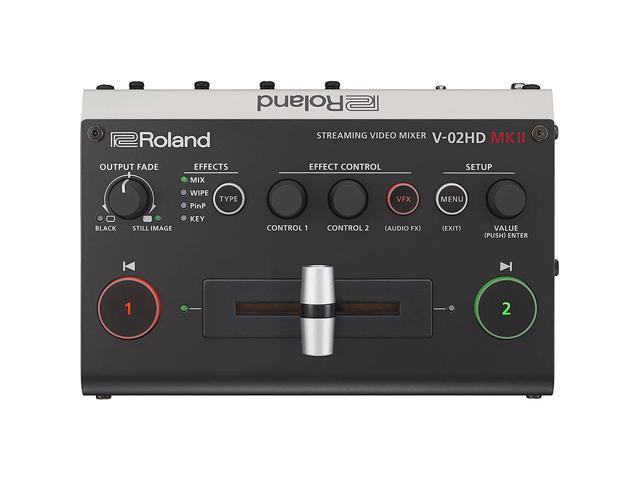 Roland V-02HD MK II Multi-Format Audio/Video Mixer for Professional Streaming with Two HDMI Cameras, 10-Channel Audio Mixing, and Video Effects...