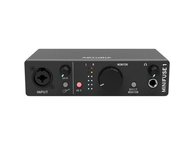 Arturia MiniFuse 1 Portable Solo USB Type-C Audio Interface (Black) Bundle with Studio Pro Monitor Headphones and XLR-XLR Cable - image 3