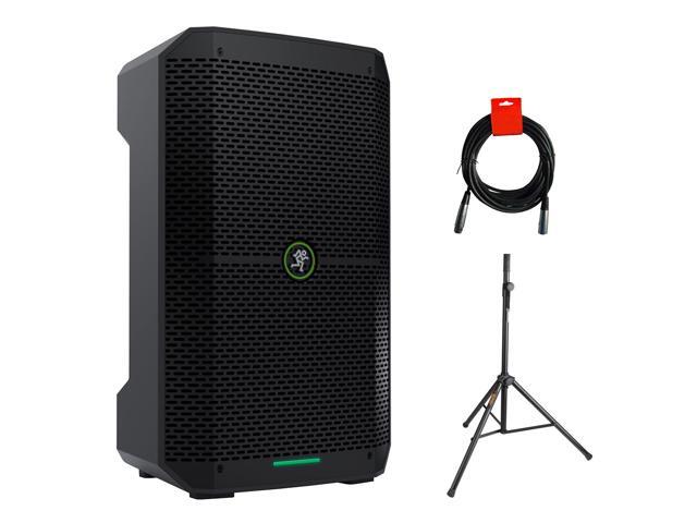 Mackie Thump Go 8' Portable Bluetooth Battery-Powered Loudspeaker Bundle with Steel Speaker Stand and XLR-XLR Cable