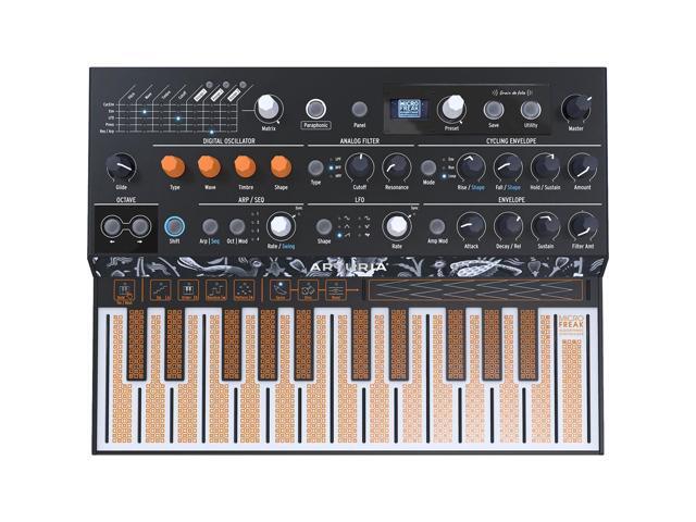 Arturia MicroFreak Vocoder Hybrid Analog/Digital Synthesizer with Advanced Digital Oscillators (Black) Bundle with Arturia MicroFreak Gooseneck Mic...