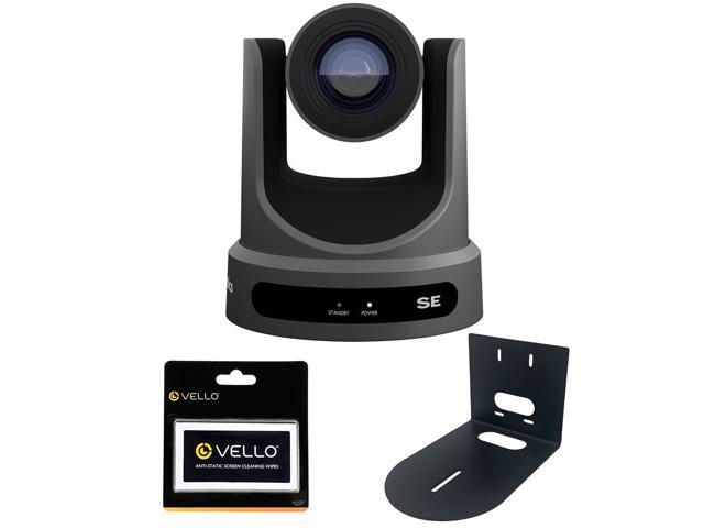 PTZOptics Move SE SDI/HDMI/USB/IP PTZ Camera with 12x Optical Zoom (Gray) Bundle with HuddleCamHD Black HCM-1 Small Universal Wall Mount Bracket...