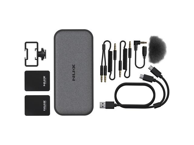 NUX B-10 Vlog Camera Wireless Microphone System for Vlog Shooting, Live broadcasts Bundle with Lavalier Lapel Microphone Omnidirectional Mic