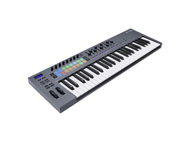 Novation FLkey 49-Key USB MIDI Keyboard Controller for FL Studio Bundle with Kaces Stretchy Keyboard Dust Cover and Hosa Mid-310 Midi cable 10'