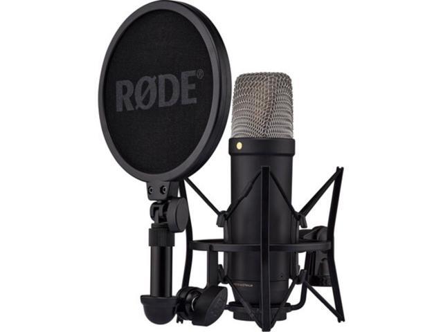 Rode NT1(Black) 5th Generation Hybrid Studio Condenser Microphone Bundle with Mic Stand with Fixed Boom