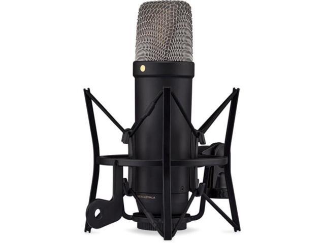 Rode NT1(Black) 5th Generation Hybrid Studio Condenser Microphone Bundle with Mic Stand with Fixed Boom