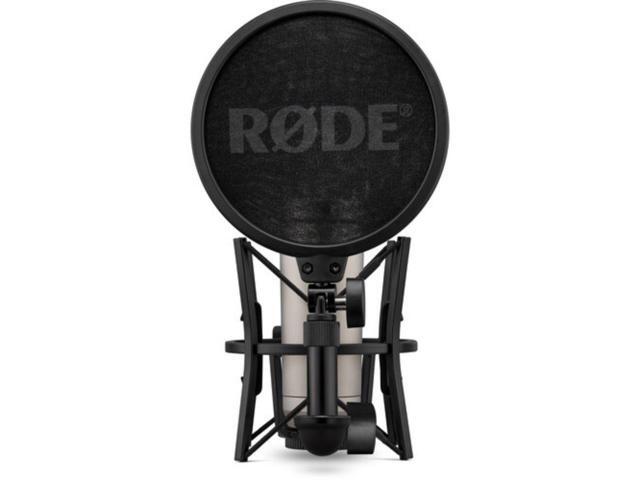 Rode NT1 (Silver)5th Generation Hybrid Studio Condenser Microphone Bundle with Mic Stand with Fixed Boom