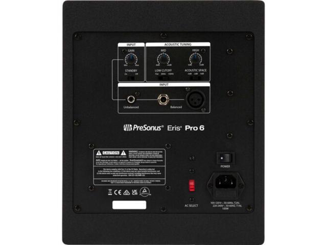 PreSonus Eris Pro 6 2-Way Biamped, Active, 6.5-inch Coaxial Studio Monitor Bundle with Auray IP-M Isolation Pad and 1/4' TRS Male to 1/4' TRS Male...