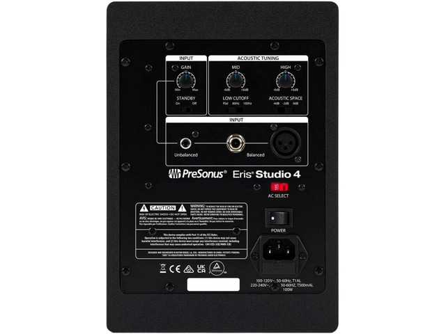 PreSonus Eris Studio 4 4.5-inch 2-Way Active Studio Monitors with EBM Waveguide Bundle with Auray IP-S Isolation Pad and 1/4' TRS Male to Male...