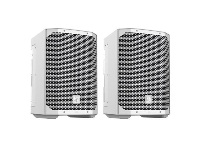 Electro-Voice EVERSE 8 Weatherized Battery-Powered Loudspeaker with Bluetooth Audio and Control (White) Pair Bundle