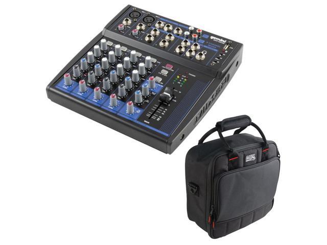 Gemini Sound GEM-08USB - 8-Channel Bluetooth Audio Mixer Bundle with Gator Cases G-MIXERBAG-1212 Padded Nylon Mixer/Equipment Bag