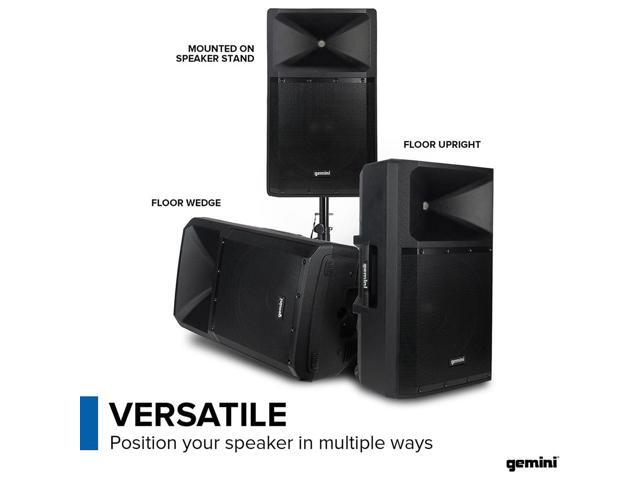 Gemini Sound GSP-2200: Elite 2200W 15' Active DJ PA Speaker with Bluetooth Stereo, Integrated 3-Channel Mixer Bundle with Steel Speaker Stand,...
