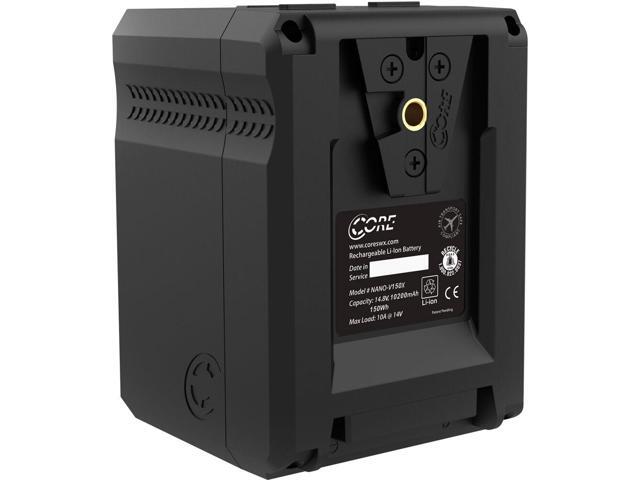 Core NANOV150X, 150wh Micro Sized V-Mount Smart Battery Pack (Pair) Bundle with Core SWX GPM-X2S Mini Dual Travel Battery Charger