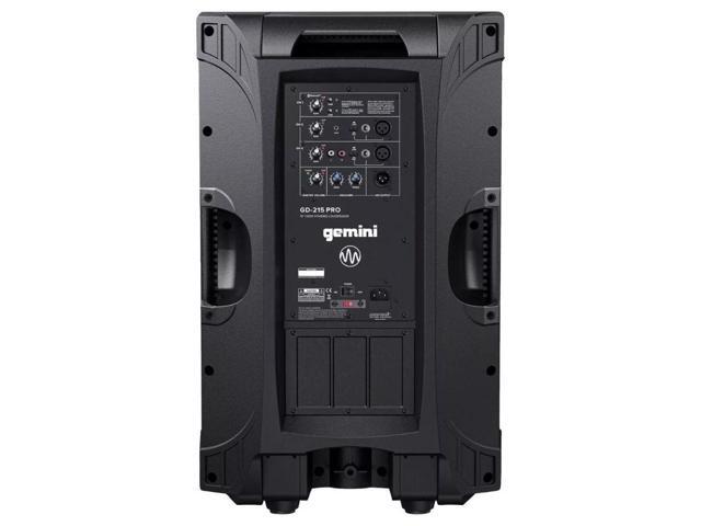 Gemini Sound GD-215PRO 1300-Watt Professional PA Speakers with Bluetooth Bundle with Auray SS-4420 Steel Speaker Stand and XLR- XLR Cable