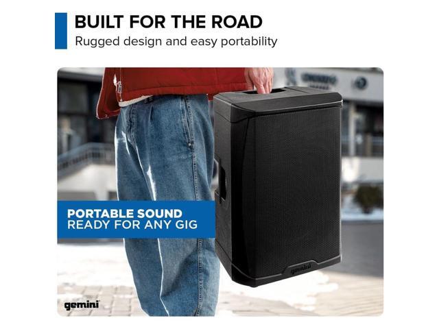 Gemini Sound GD-215PRO 1300-Watt Professional PA Speakers with Bluetooth (Pair) Bundle with Auray SS-47S-PB Deluxe Steel Speaker Stands with Tripod Base and Carrying Case and 2x XLR Cable - image 5