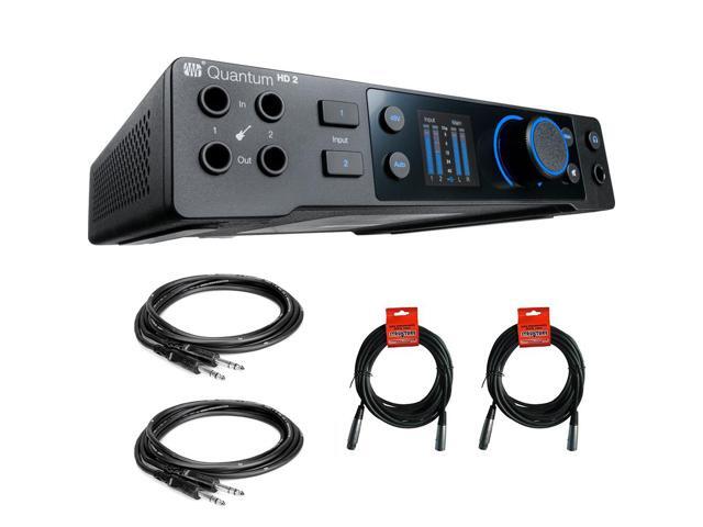 PreSonus Quantum HD 2 USB-C Audio Interface Bundle with 1/4' Male Phone to 1/4' Male Phone TRS Cable -5 (Pair) and XLR- XLR Cable (Pair)
