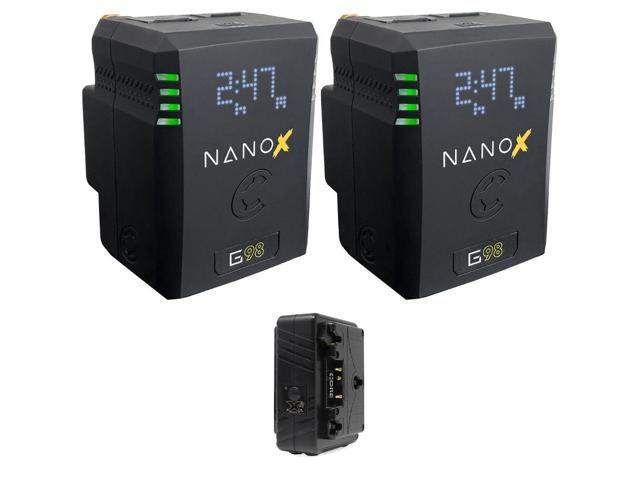 Core SWX NANOX G98 Micro 98Wh Li-Ion Battery (Gold Mount) Bundle with Core SWX GPM-X2A Mini Dual Travel Battery Charger