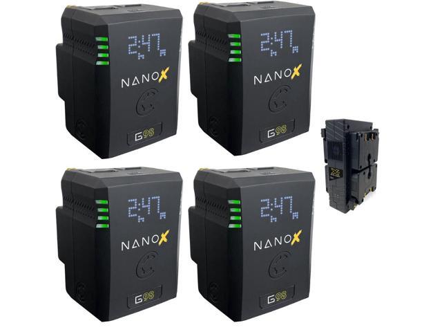 Core SWX NANOX G98 Micro 98Wh Li-Ion Battery (Gold Mount) Bundle with Core SWX Quad Micro Battery Fast Charger (Gold-Mount)