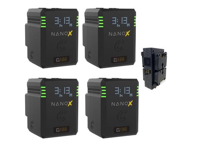 Core SWX NANOX G150 Micro 150Wh Li-Ion Battery (Gold Mount) Bundle with Core SWX Compact Quad Micro Battery Fast Charger (Gold-Mount)