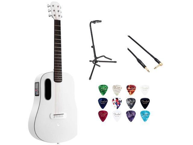 LAVA ME PLAY 36' with Lite Bag Frost White Bundle with Gator Rok-It Tripod Guitar Stand, Kopul Premium Performance Series Right Angle Cable and...