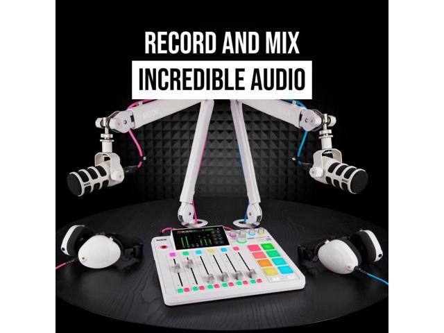 RØDE RØDECaster Pro II All-in-One Production Solution (White) Bundle with NTH-100 Professional Closed-Back Over-Ear Headphones and PSA1+ Professional Studio Arm - image 3