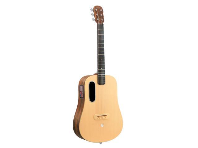LAVA ME 4 Spruce 36' with Lite Bag Woodgrain Brown & Burlywood Bundle with Rok-It Tripod Guitar Stand, Kopul PREM Performance Series Right Angle...