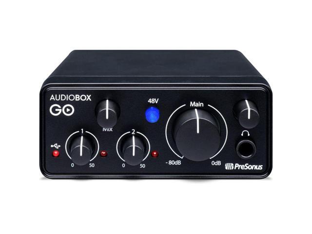 PreSonus AudioBox Go Creator Hardware/Software Recording Bundle Bundle with Auray COHH-2 Clamp On Headphone Holder For Mic Stand, Kellards PST2...