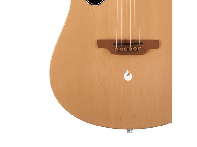 LAVA ME 4 Solid Spruce HILAVA 2.0 Woodgrain Brown/Burlywood 36 Bundle with Classic Celluloid Guitar Pick 351 Shape Medley 12-Pack, Rok-It Tripod...