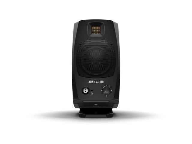 Adam Audio D3V(Black) Active Desktop Monitoring System Bundle with 2x Auray IP-S Isolation Pad for Studio Monitor and Comprehensive Stereo Mini...