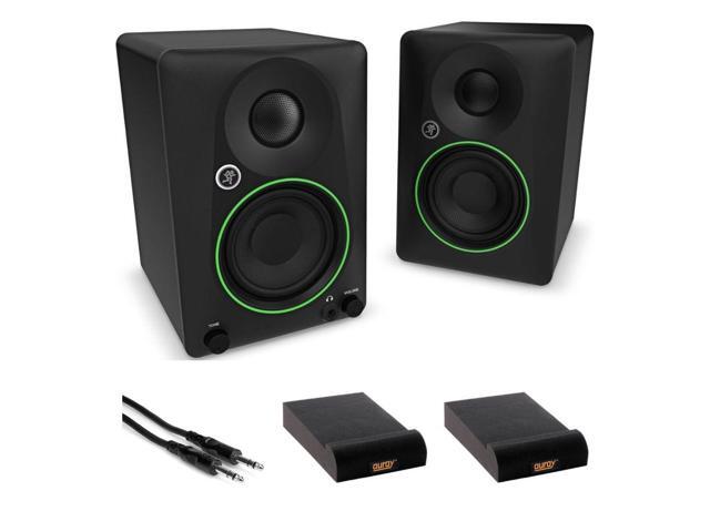 Mackie CR3.5 Creative Reference Powered 3.5' Studio Monitors Pair Black Bundle with Hosa Stereo 1/4' Male Phone to 1/4' Male Phone TRS Cable 10,...