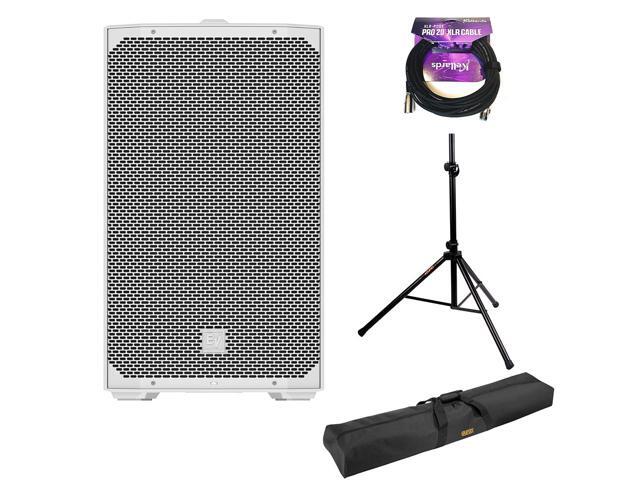 Electro-Voice EVERSE 12 Weatherized Battery-Powered Loudspeaker with Bluetooth Audio and Control (White) Bundle with 20' XLR Cable, Speaker Stand...