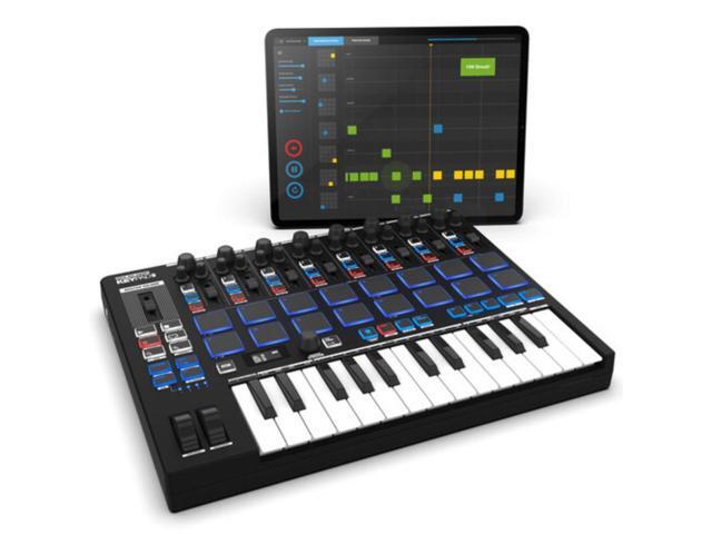 Reloop Keypad Pro Compact USB-MIDI 4-In-1 DAW Workstation Controller Bundle with Auray FP-P1L Universal Piano-Style Sustain Pedal