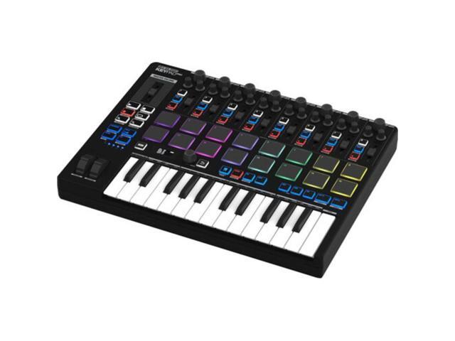 Reloop Keypad Pro Compact USB-MIDI 4-In-1 DAW Workstation Controller Bundle with Auray FP-P1L Universal Piano-Style Sustain Pedal