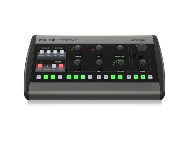 Behringer P16-HQ 16-Channel Personal Monitoring Mixer Bundle with Behringer Mounting Bracket for P16-M