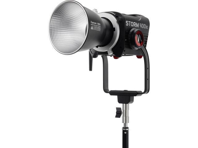Aputure STORM 400x Tunable White LED Monolight (V-Mount) Bundle with Lowel 40' C-Stand Turtle Base Kit (Chrome, 9.8')
