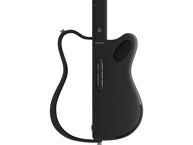 LAVA GENIE Stringless Guitar with Travel Case Black Bundle with Rok-It Tripod Guitar Stand, Goby Labs Microphone Sanitizer