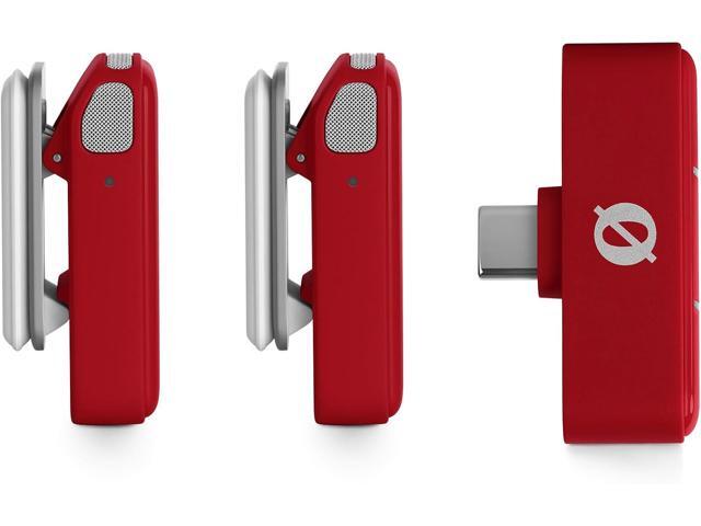 RODE Wireless Micro 2-Person Ultracompact with USB-C Connector Red Bundle with Rode Interview GO - Red, Anti-Static Screen Cleaning Wipes (5-Pack)