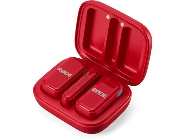 RODE Wireless Micro 2-Person Ultracompact with USB-C Connector Red Bundle with Rode Interview GO - Red, Anti-Static Screen Cleaning Wipes (5-Pack)