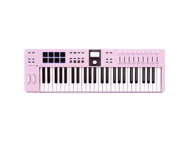 Arturia KeyLab Essential mk3 49-Key Controller Bundle with Auray FP-P1L Universal Piano-Style Sustain Pedal, MID-P10T Pro MIDI to MIDI Cable 10...