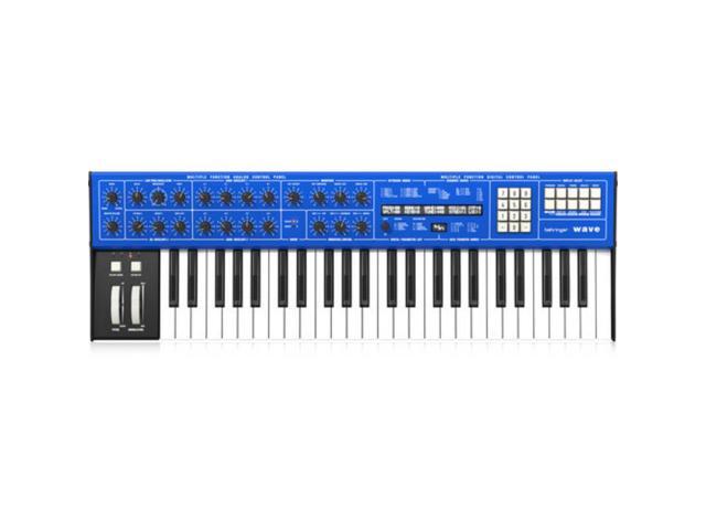 Behringer Wave Hybrid Wavetable Synthesizer Bundle with Auray FP-P1L Universal Piano-Style Sustain Pedal, MID-P10T Pro MIDI Cable 10 Feet (Pair),...