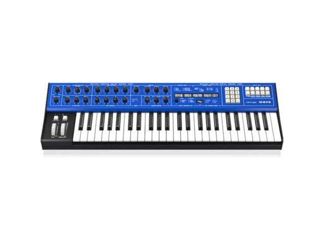 Behringer Wave Hybrid Wavetable Synthesizer Bundle with Auray FP-P1L Universal Piano-Style Sustain Pedal, MID-P10T Pro MIDI Cable 10 Feet (Pair),...