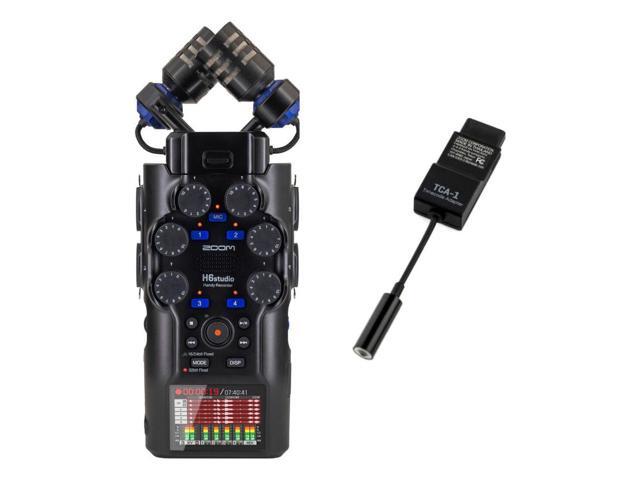 Zoom H6studio 6-Track Handy Recorder with 32-Bit Float Recording Bundle with Zoom TCA-1 Timecode Adapter