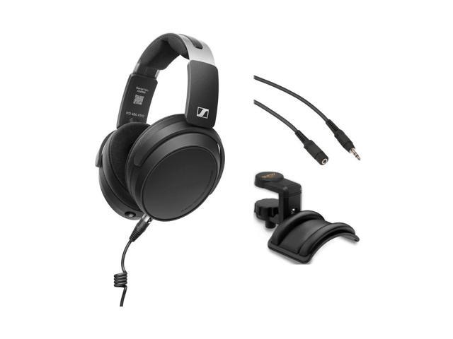 HD 480 PRO Professional Closed-Back Studio Headphones, Black Bundle with Auray Headphone Holder With Padded Cradle, Pearstone Stereo Mini Male to...