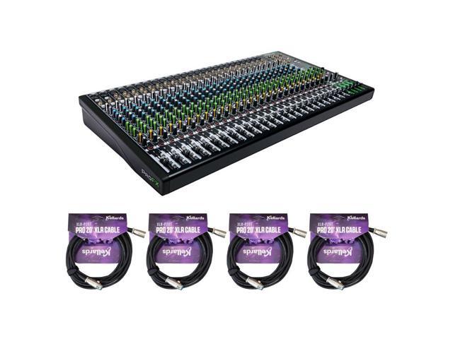 Mackie ProFX30v3 30-Channel Sound Reinforcement Mixer with Built-In FX Bundle with Kellards XLR-P20T Pro 20 ft XLR Microphone Cable (Pack of 4)