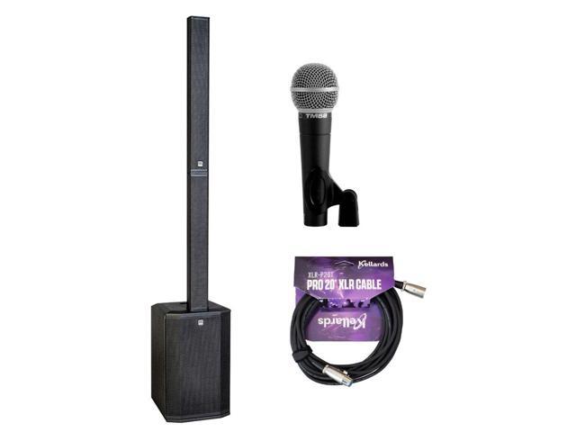 HK Audio POLAR 10 MK2 2000W Total Active Line Array Column PA System with 10' Sub Bundle with Polsen M-85 Professional Dynamic Handheld Microphone...