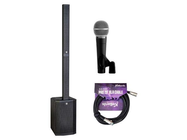 HK Audio POLAR 12 MK2 2000W Total Active Line Array Column PA System with 12' Sub Bundle with Polsen M-85 Professional Dynamic Handheld Microphone...