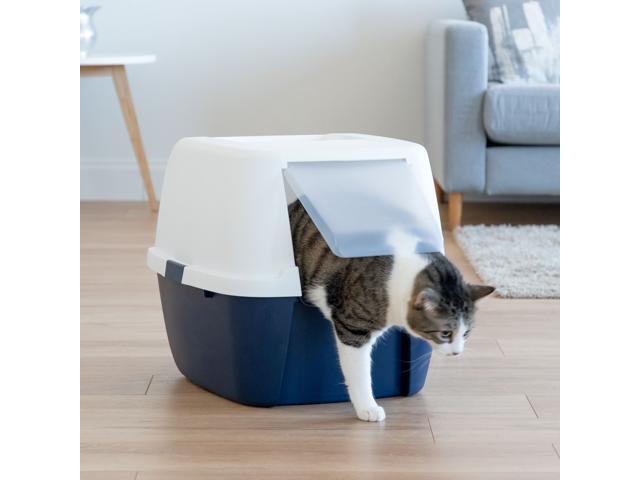 IRIS Jumbo Hooded Litter Box without Scoop, Navy