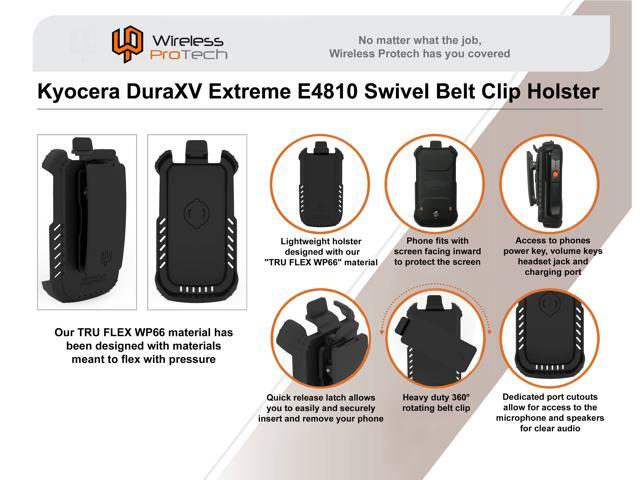 DuraXV Extreme Holster Case, E4810 TRU Flex Holster with Swivel Belt Clip, Case for Kyocera DuraXV Extreme E4810 by Wireless ProTech