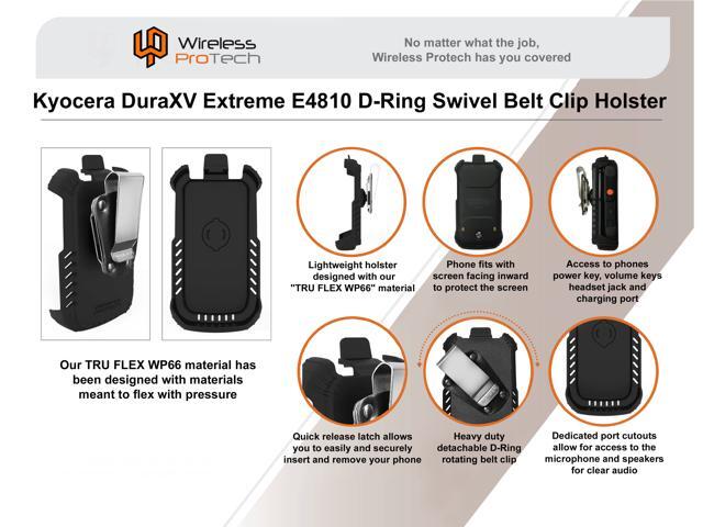 DuraXV Extreme Holster Case, E4810 TRU Flex Holster with D-Ring Swivel Belt Clip, Case for Kyocera DuraXV Extreme E4810 by Wireless ProTech