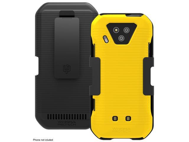 Wireless ProTech Shell Case and Holster Combo for Kyocera DuraForce Ultra 5G E7110. Slim Protective Hard Shell Case with Heavy-Duty Belt Clip Holster